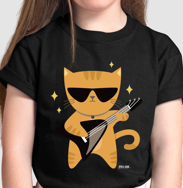 Gato do Rock - Camiseta Infantil